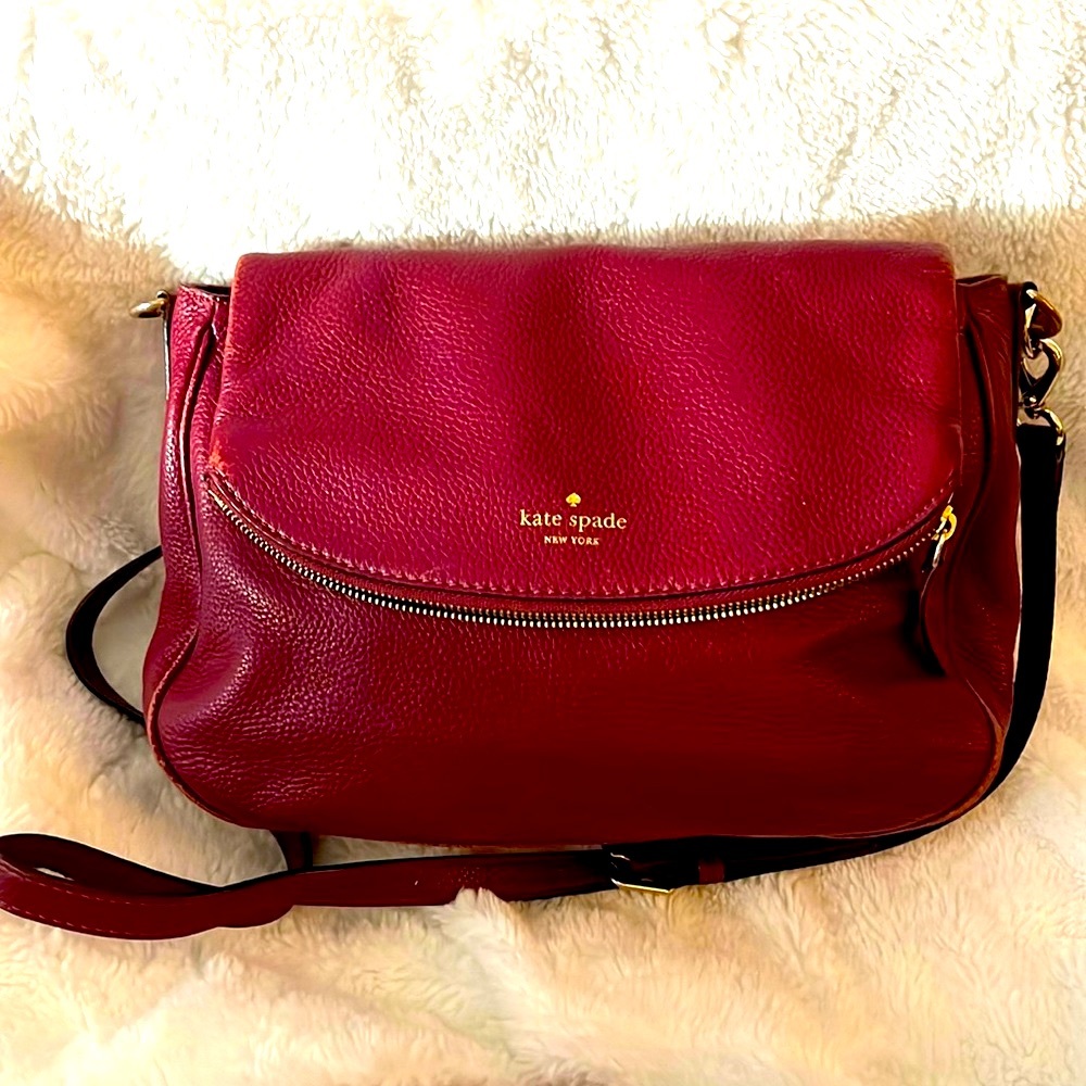 Kate Spade Burgundy shoulder purse - Picture 1 of 6